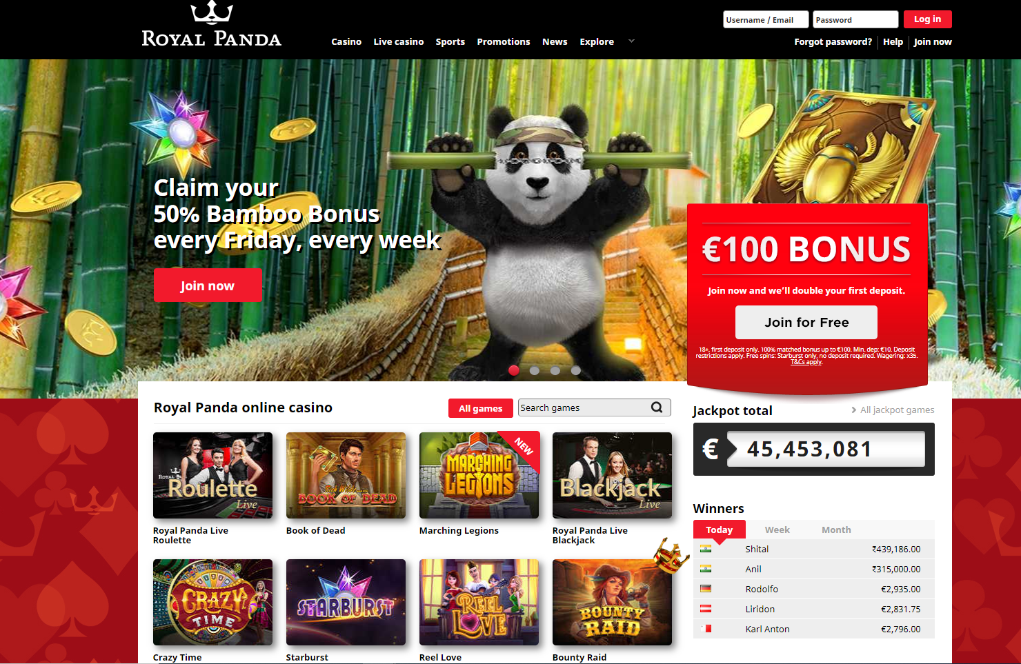 Royal Panda is an online gambling site